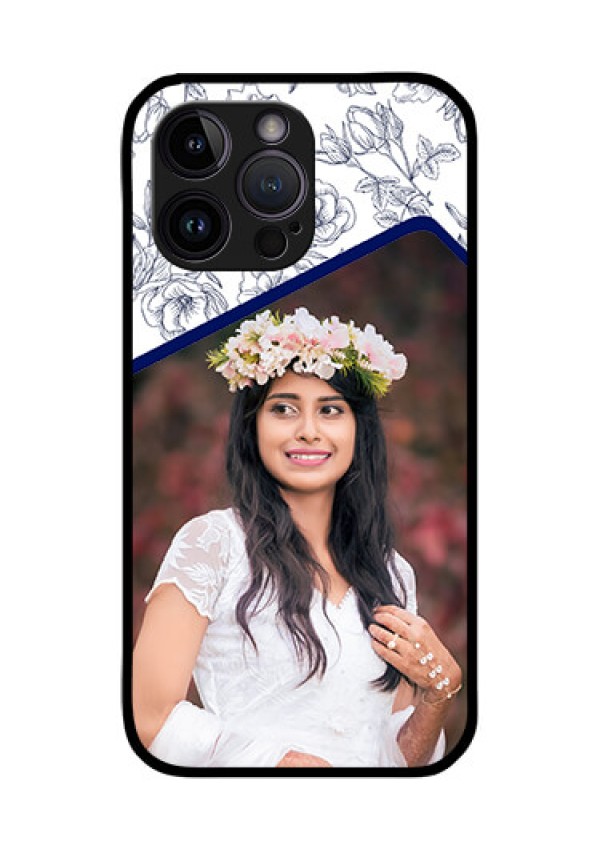 iPhone 14 Pro Personalized Glass Phone Case - Premium Floral Design