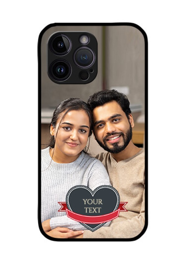iPhone 14 Pro Custom Glass Phone Case - Just Married Couple Design