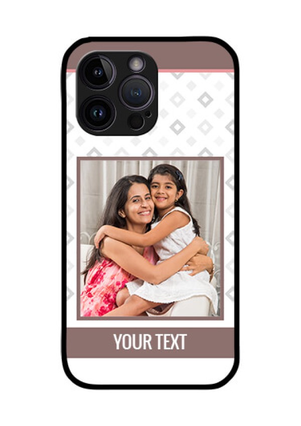 iPhone 14 Pro Photo Printing on Glass Case - Simple Diamond Design