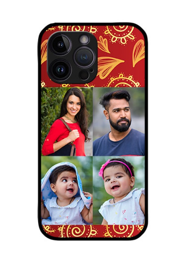 iPhone 14 Pro Photo Printing on Glass Case - 4 Image Traditional Design