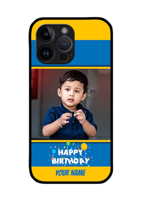 iPhone 14 Pro Custom Glass Mobile Case - Birthday Wishes Design