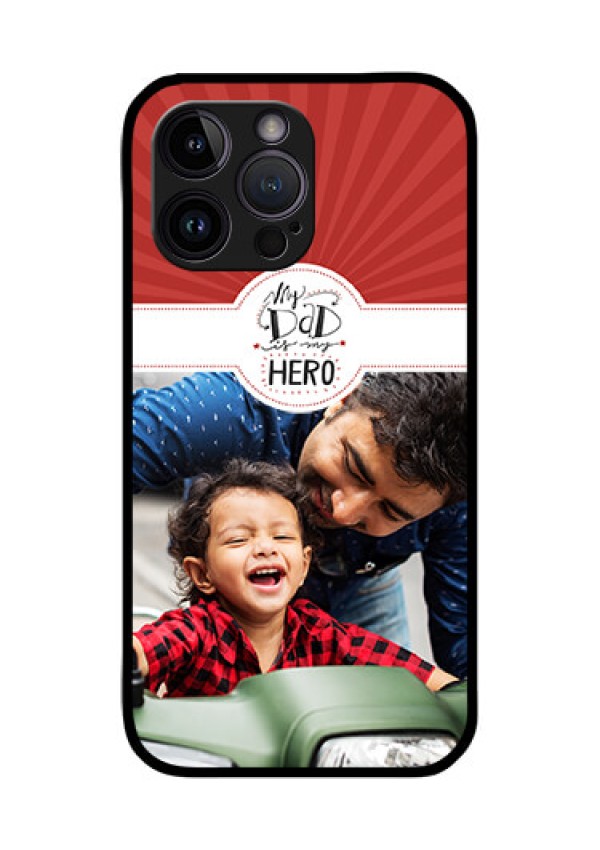 iPhone 14 Pro Photo Printing on Glass Case - My Dad Hero Design
