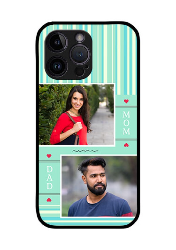 iPhone 14 Pro Custom Glass Phone Case - Mom & Dad Pic Design