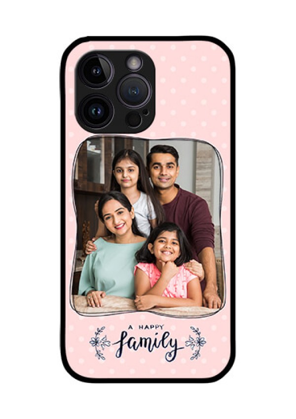 iPhone 14 Pro Custom Glass Phone Case - Family with Dots Design