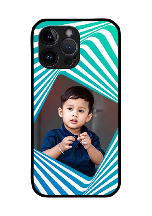 iPhone 14 Pro Personalized Glass Phone Case - Abstract Spiral Design