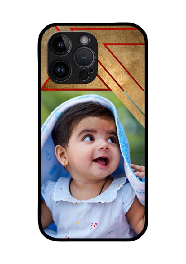 iPhone 14 Pro Personalized Glass Phone Case - Gradient Abstract Texture Design