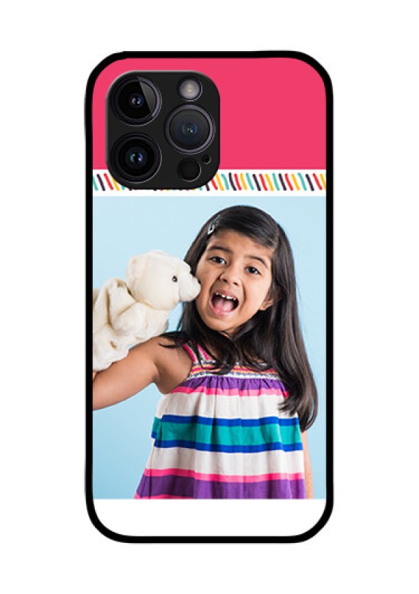 iPhone 14 Pro Personalized Glass Phone Case - Line art design