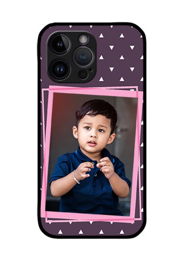 iPhone 14 Pro Custom Glass Mobile Case - Triangle Pattern Dotted Design