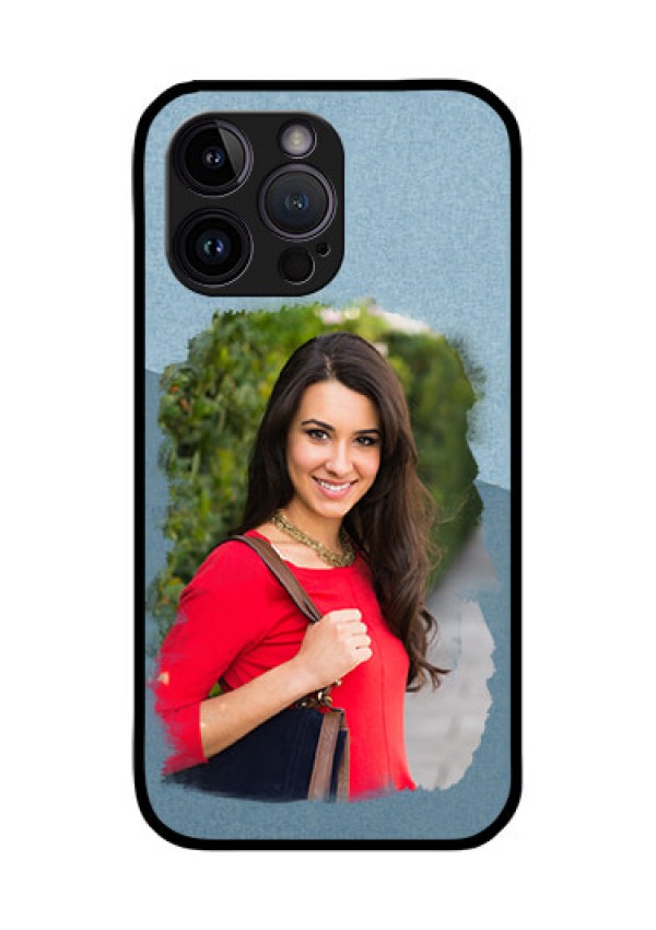 iPhone 14 Pro Custom Glass Mobile Case - Grunge Line Art Design