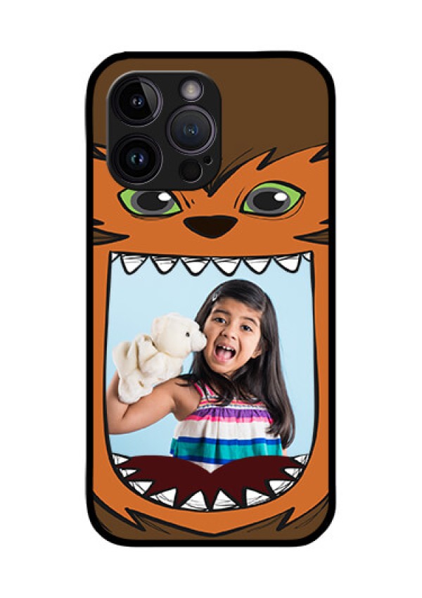iPhone 14 Pro Photo Printing on Glass Case - Owl Monster Back Case Design