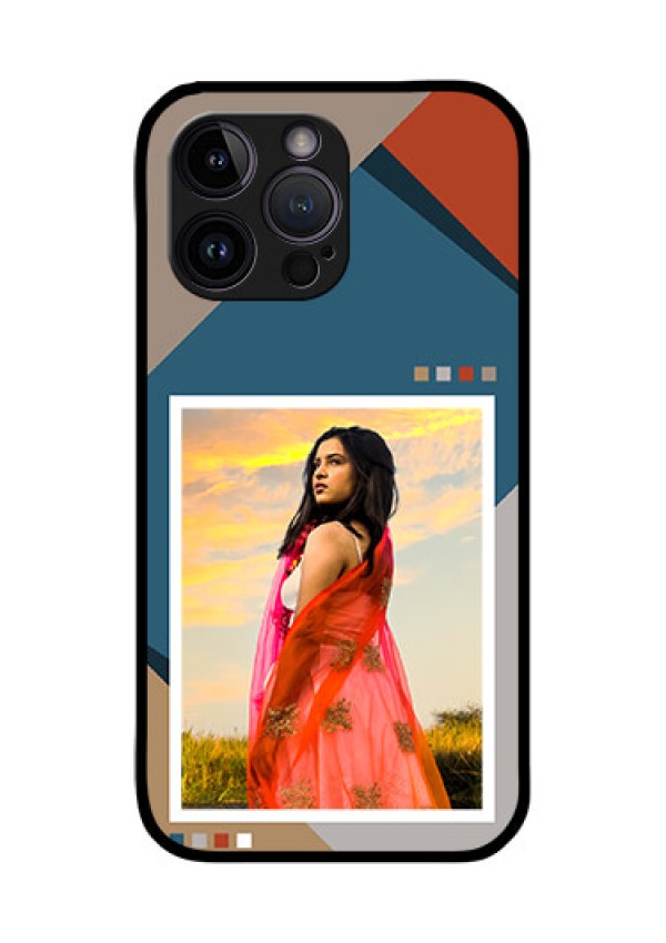 iPhone 14 Pro Personalized Glass Phone Case - Retro color pallet Design