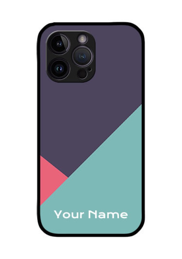 iPhone 14 Pro Custom Glass Mobile Case - Tri Color abstract Design