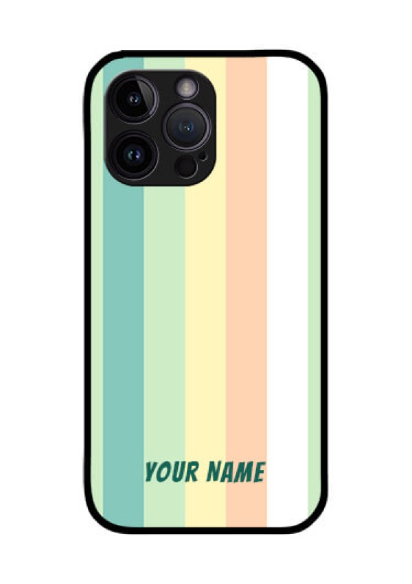 iPhone 14 Pro Photo Printing on Glass Case - Multi-colour Stripes Design