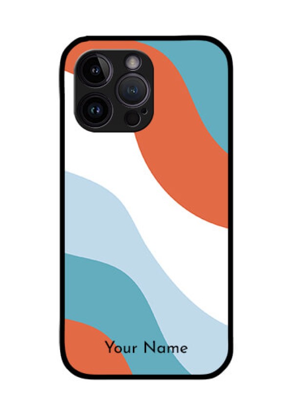 iPhone 14 Pro Custom Glass Mobile Case - coloured Waves Design