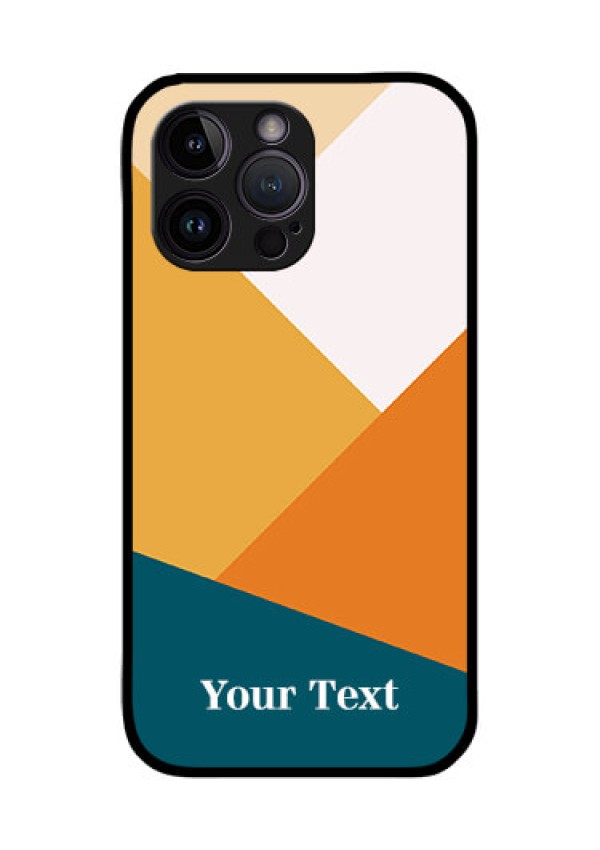 iPhone 14 Pro Personalized Glass Phone Case - Stacked Multi-colour Design