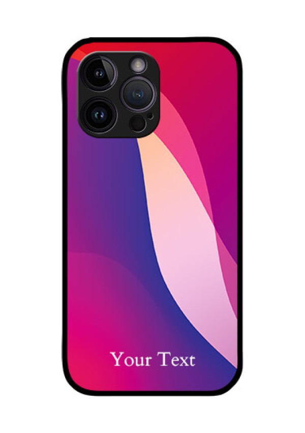 iPhone 14 Pro Personalized Glass Phone Case - Digital abstract Overlap Design