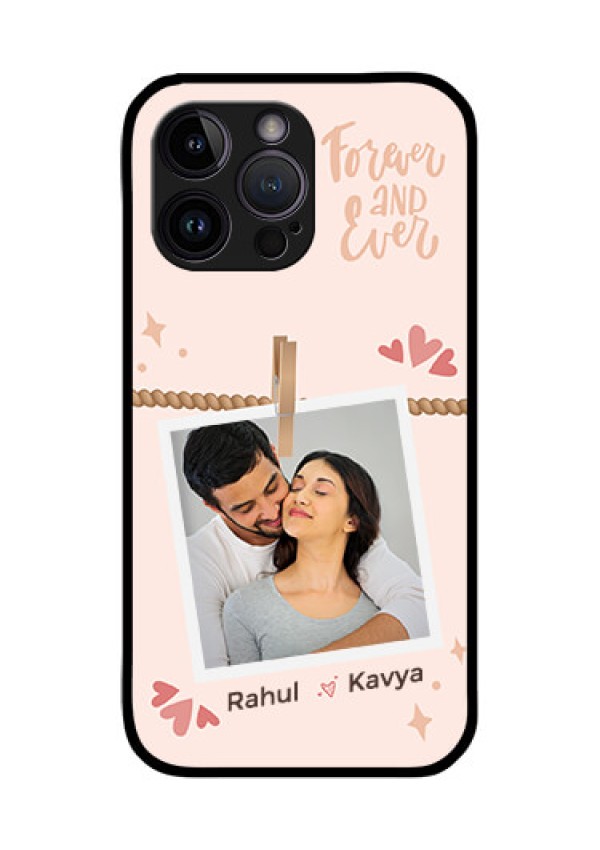iPhone 14 Pro Custom Glass Phone Case - Forever and ever love Design