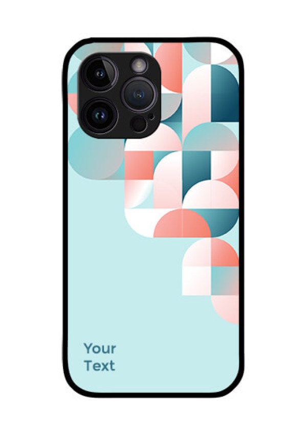 iPhone 14 Pro Custom Glass Phone Case - Stylish Semi-circle Pattern Design