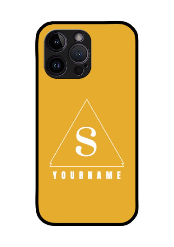 iPhone 14 Pro Personalized Glass Phone Case - simple triangle Design