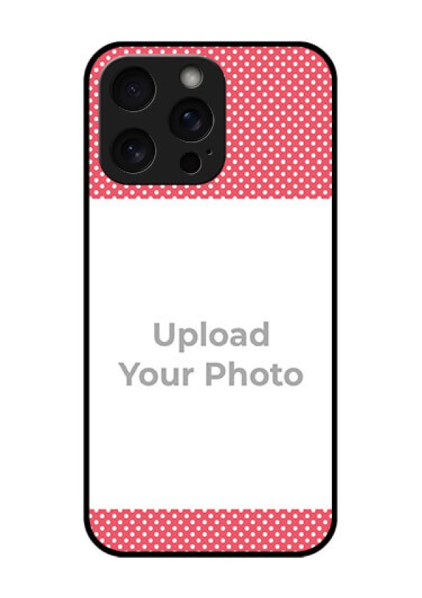 iPhone 15 Pro Max Custom Glass Phone Case - White Dotted Design