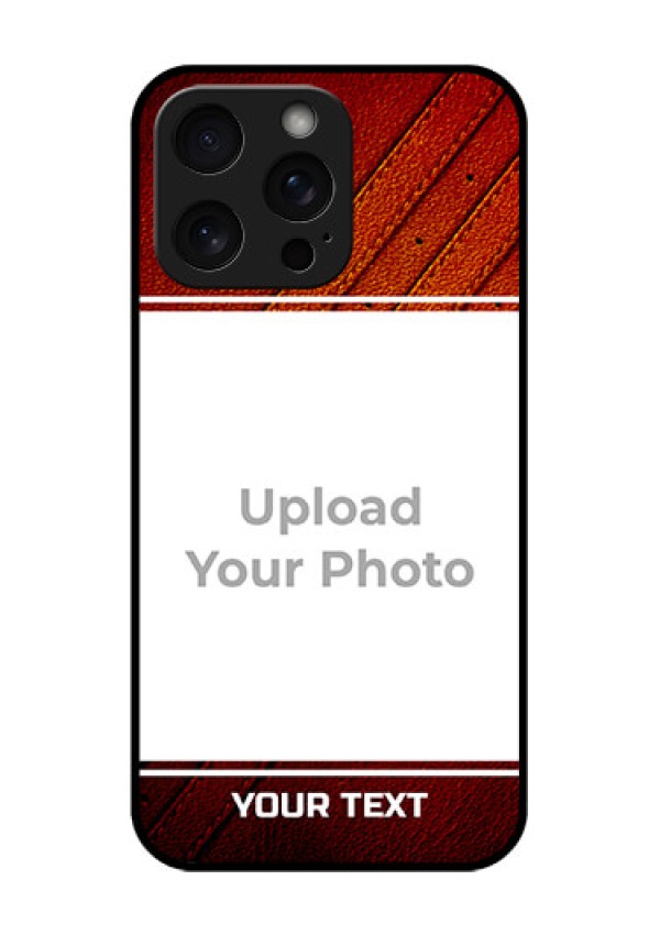 iPhone 15 Pro Max Custom Glass Phone Case - Leather Phone Case Design