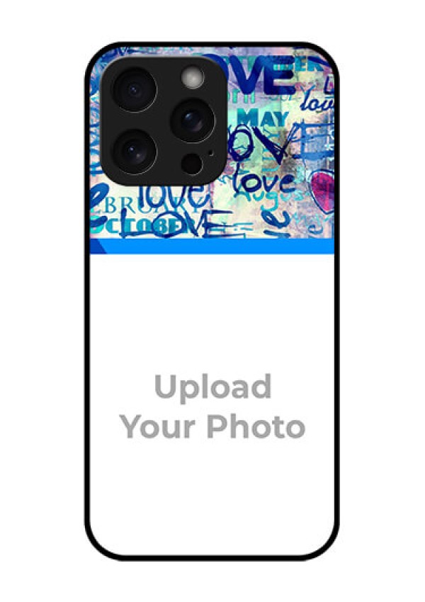 iPhone 15 Pro Max Custom Glass Phone Case - Colorful Love Design