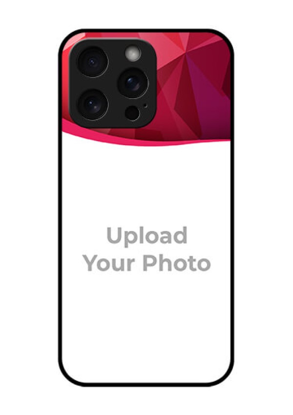 iPhone 15 Pro Max Custom Glass Phone Case - Red Abstract Design