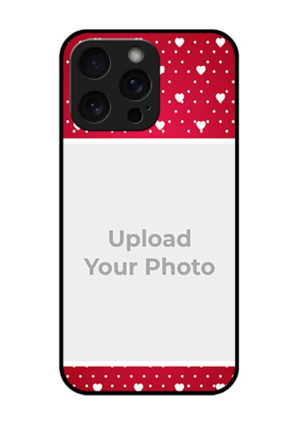 iPhone 15 Pro Max Custom Glass Phone Case - Hearts Mobile Case Design