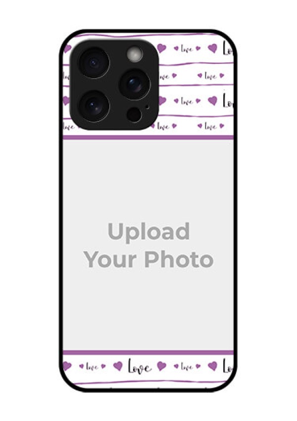 iPhone 15 Pro Max Custom Glass Phone Case - Couples Heart Design