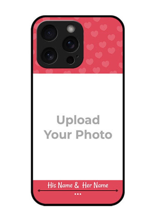 iPhone 15 Pro Max Custom Glass Phone Case - Simple Love Design