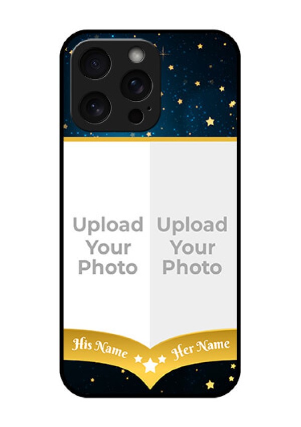 iPhone 15 Pro Max Custom Glass Phone Case - Galaxy Stars Backdrop Design