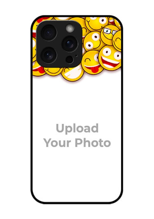 iPhone 15 Pro Max Custom Glass Phone Case - With Smiley Emoji Design