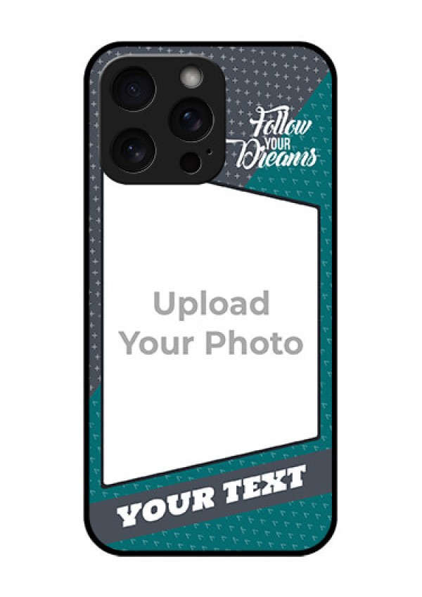 iPhone 15 Pro Max Custom Glass Phone Case - Background Pattern Design With Quote