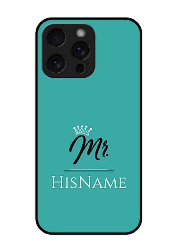 iPhone 15 Pro Max Custom Glass Phone Case - Mr With Name Design