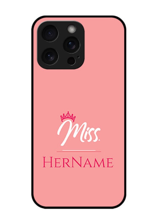 iPhone 15 Pro Max Custom Glass Phone Case - Mrs With Name Design