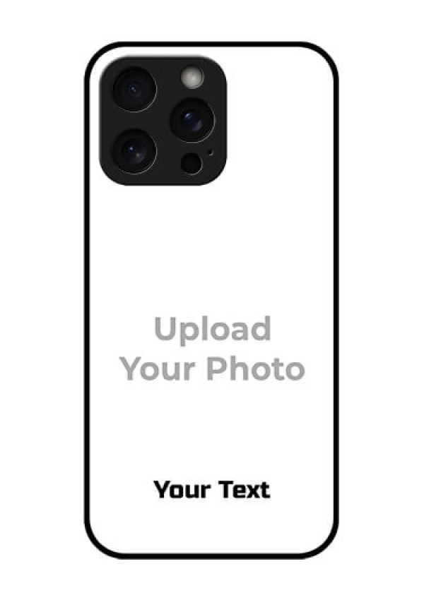 iPhone 15 Pro Max Custom Glass Phone Case - Photo With Text Design