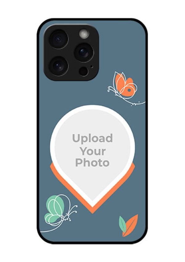 iPhone 15 Pro Max Custom Glass Phone Case - Droplet Butterflies Design