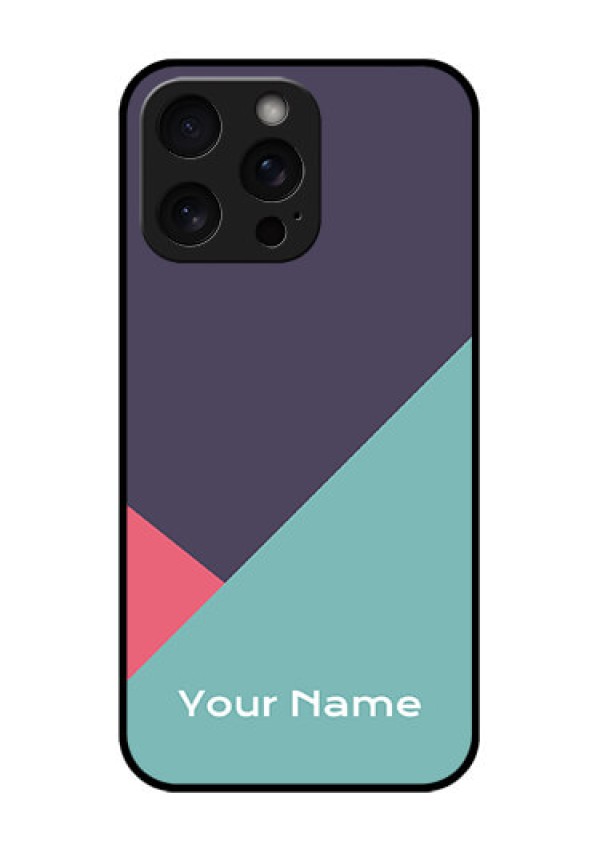 iPhone 15 Pro Max Custom Glass Phone Case - Tri Color Abstract Design