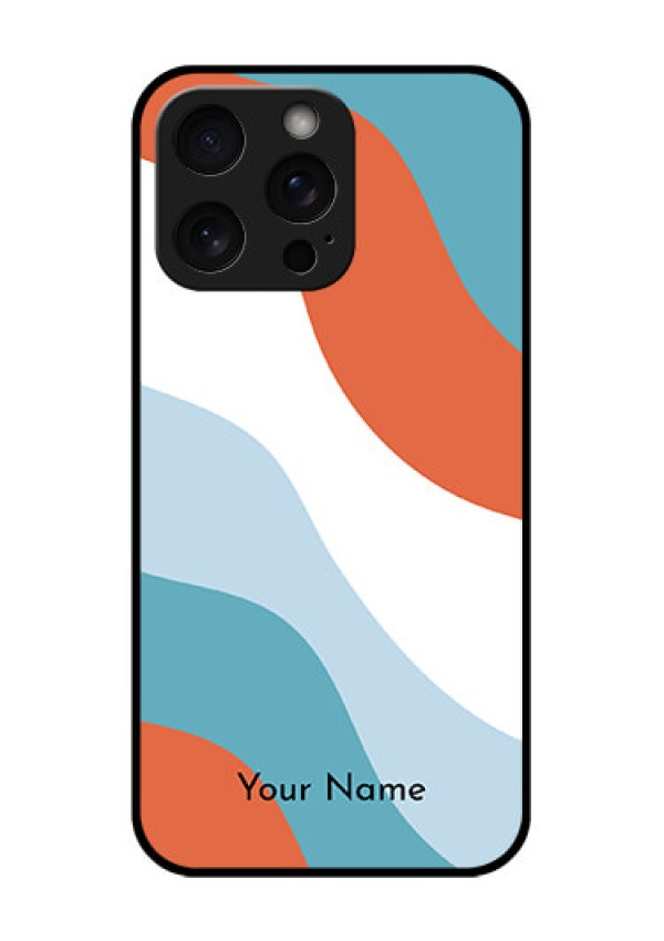 iPhone 15 Pro Max Custom Glass Phone Case - Coloured Waves Design
