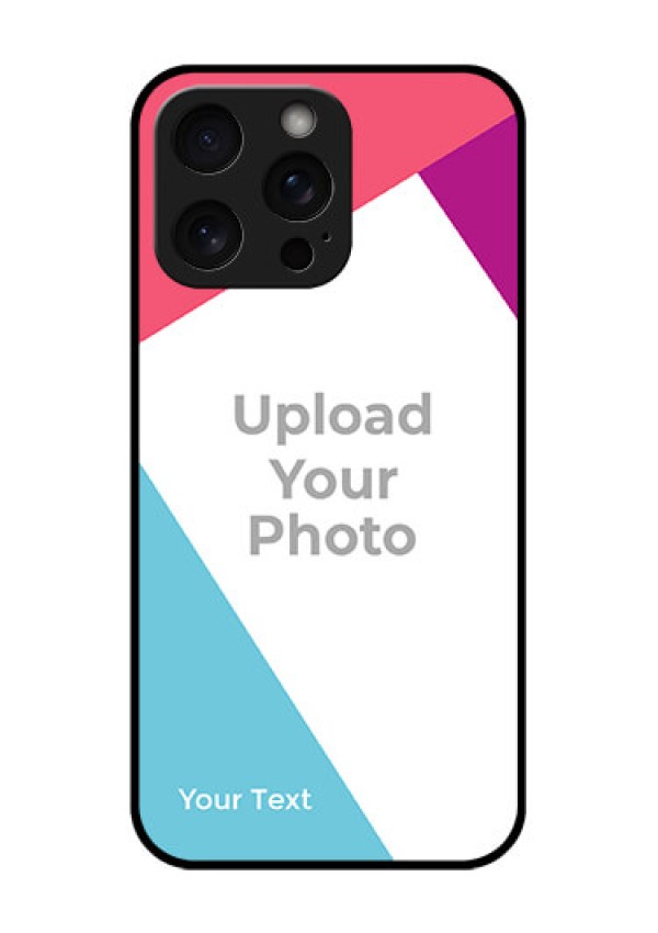 iPhone 15 Pro Max Custom Glass Phone Case - Stacked Triple Colour Design