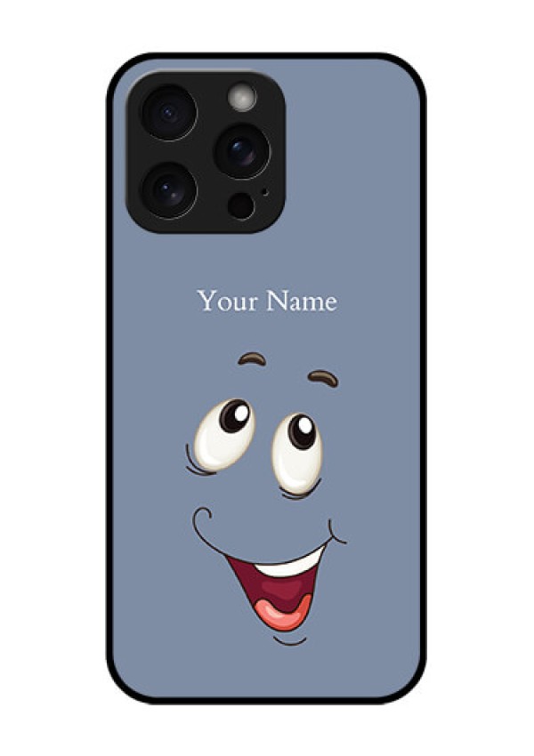 iPhone 15 Pro Max Custom Glass Phone Case - Laughing Cartoon Face Design
