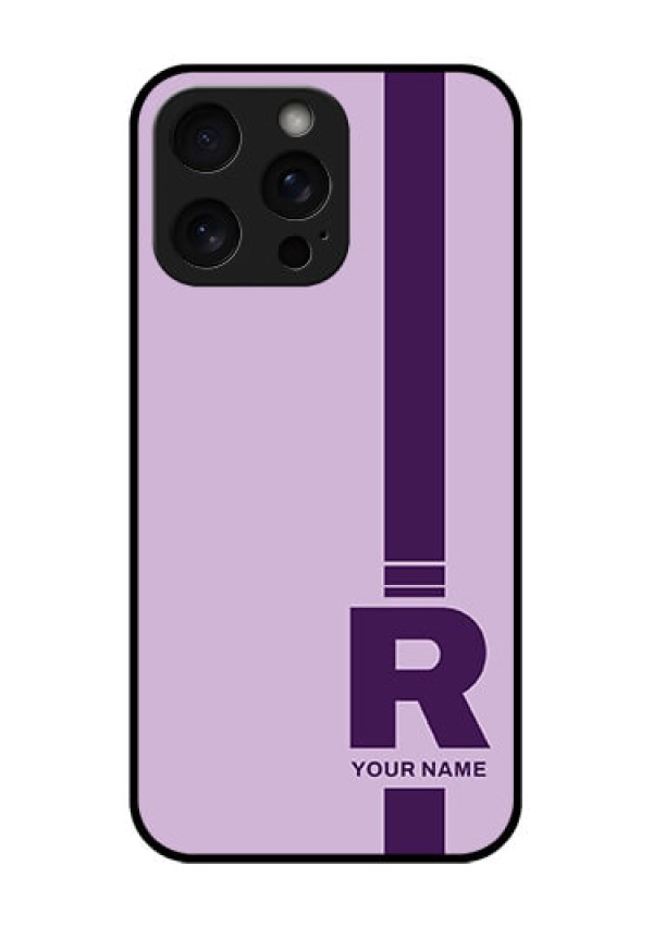 iPhone 15 Pro Max Custom Glass Phone Case - Simple Dual Tone Stripe With Name Design