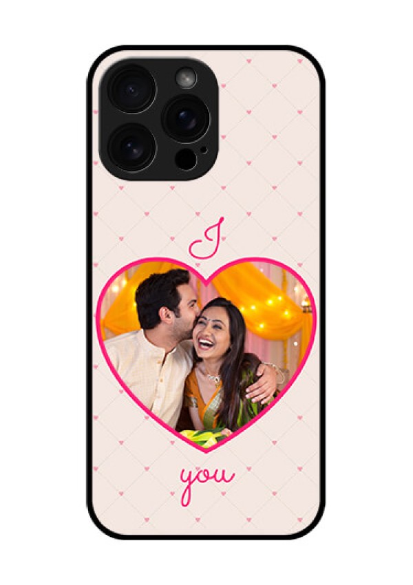 iPhone 16 Pro Max Custom Glass Phone Case - Heart Shape Design