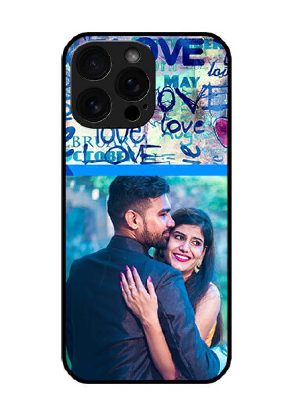 iPhone 16 Pro Max Custom Glass Phone Case - Colorful Love Design