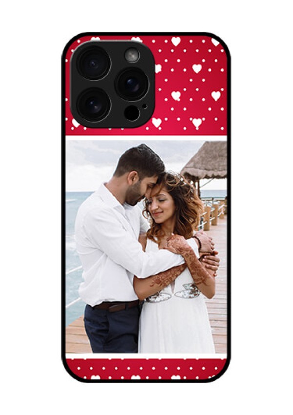 iPhone 16 Pro Max Custom Glass Phone Case - Hearts Mobile Case Design