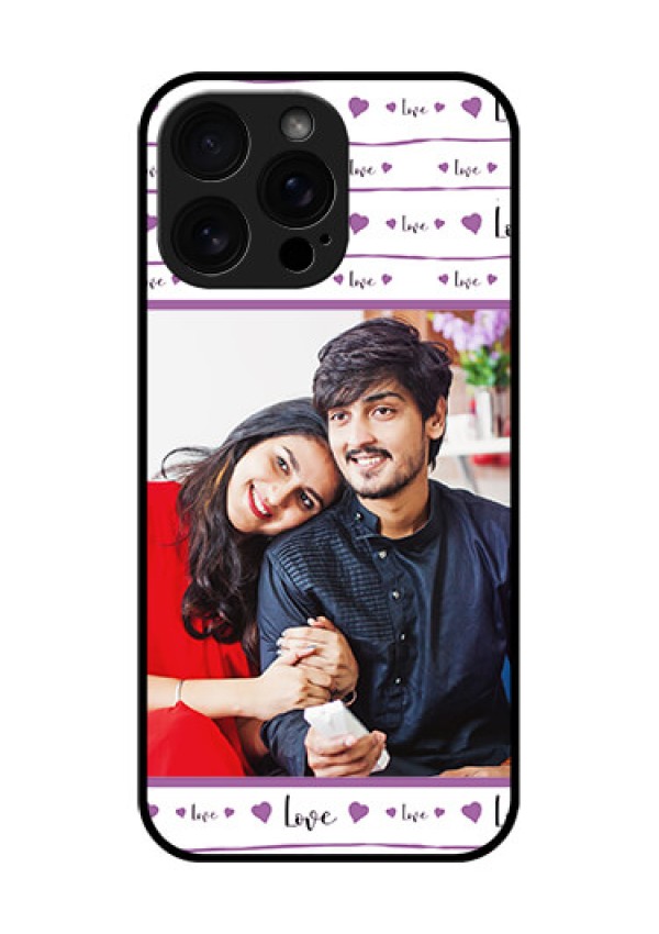 iPhone 16 Pro Max Custom Glass Phone Case - Couples Heart Design