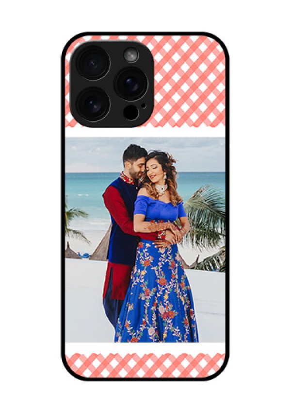 iPhone 16 Pro Max Custom Glass Phone Case - Pink Pattern Design