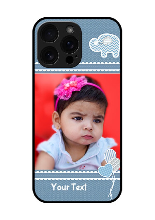 iPhone 16 Pro Max Custom Glass Phone Case - With Kids Pattern Design