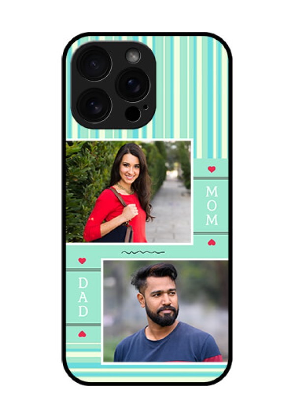 iPhone 16 Pro Max Custom Glass Phone Case - Mom and Dad Pic Design