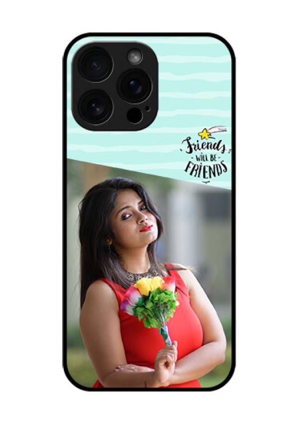iPhone 16 Pro Max Custom Glass Phone Case - Friends Picture Icon Design